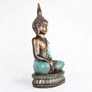 Estatua de Buda sentado en el trono, resina de meditación global, producto en oferta - Product Image 3