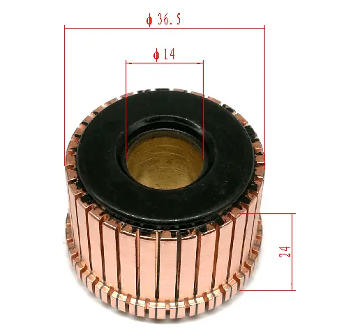 OD36.5 * ID14 * H28.5-32 bar komütatörü güç araçları için motor armatürü. Yüksek kalite ve ücretsiz örnekleri