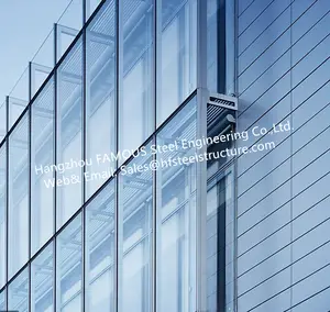 Monolithic Glass Facade Curtain Wall Unitized and Fabricated with Insulated Thermal Broken Exposed Frame