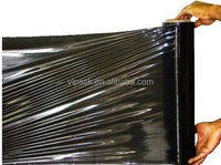 Yalanpack 1500mm de large Film étirable en plastique noir emballage industriel expédition doux étanche à l'humidité fabriqué LLDPE coulée traitée
