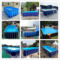 Piscine portable en PVC avec cadre en acier métallique, piscine à cadre souple pliable et mobile, cadre en tuyau galvanisé, bassin à poissons