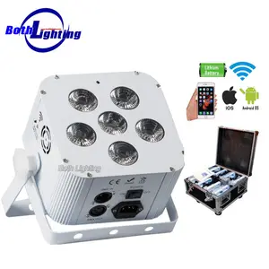 10pcs with fly case Wireless Led Uplights For Wedding 6*18W Battery Powered Flat Led Par Light