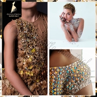 Strass en forme de fleur en cristal AB, vente en gros, strass en verre à fond plat, à coudre avec trou pour les vêtements, 10 pièces