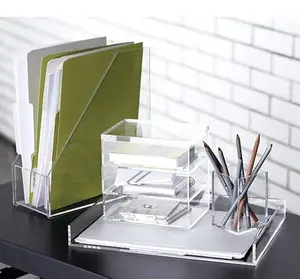 Clear Acrylic desk accessories office desk organizer desk set for home or office