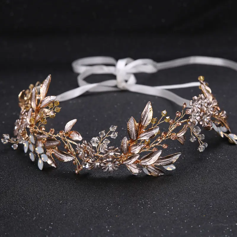 HS6100 — accessoires de cheveux en feuilles dorées, mariée, feuilles, accessoires de mariage, bijoux faits main, à la mode