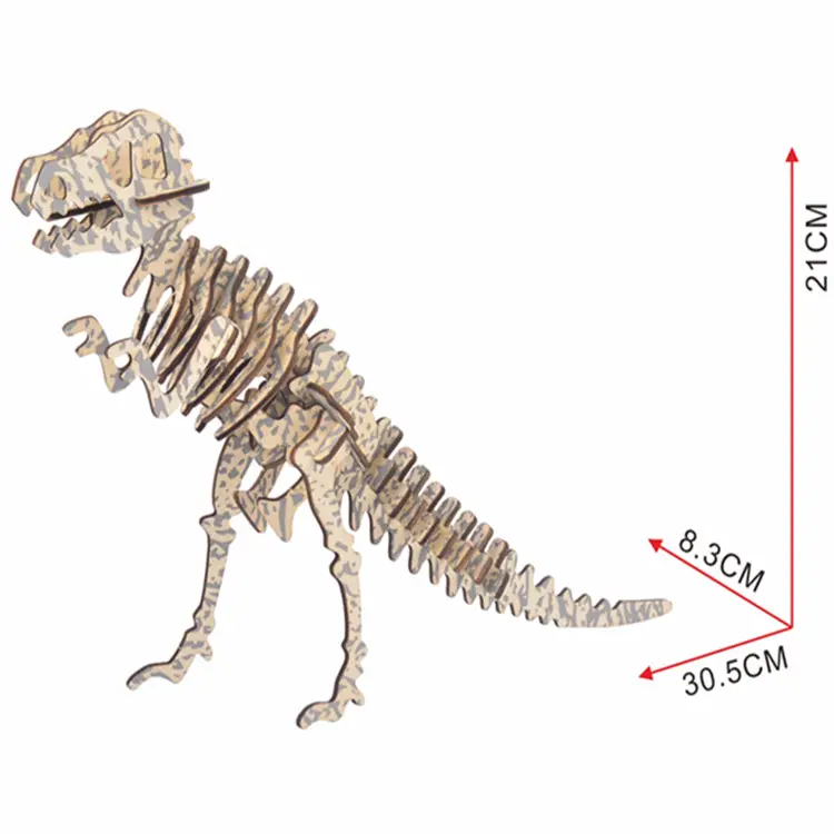 Oray 3D עץ פאזל דינוזאור DIY דגם ערכות חינוכיים יערנות פאזל צעצועים לילדים דינוזאור לשחק סט Indominus רקס צעצוע