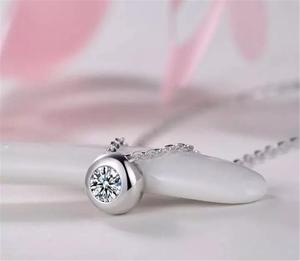 Ensemble de bijoux pour femmes, pendentif en or Rose/blanc, colliers 1,0 ct, 18K, nouvelle collection - Product Image 4