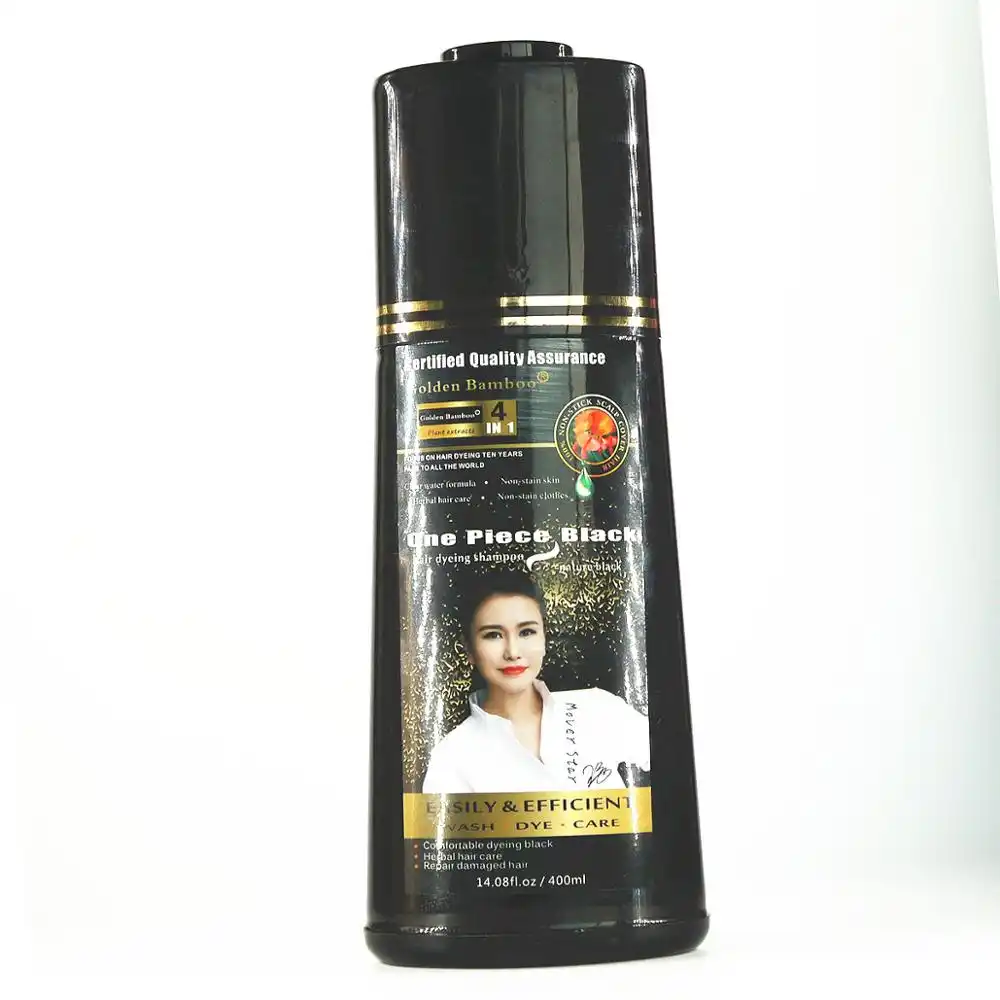 Kräuter schwarze Haarfarbe schützen Haar verdunkelung shampoo -QY400ml