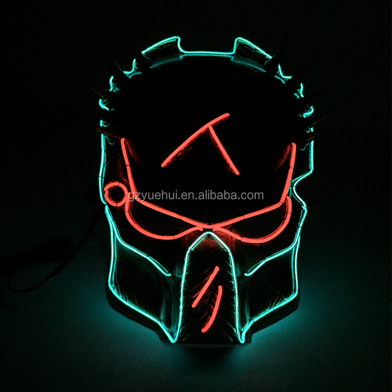 Экшн-фигурка EL Rope светящаяся маска из фильма Хищник серии 25-й годовщины праздничное освещение классическая светодиодная светящаяся маска робот дизайн