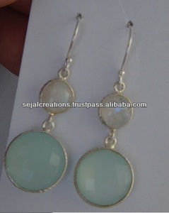Nuevos pendientes de piedras preciosas Pendientes de piedras preciosas de plata esterlina Fabricante - Product Image 2