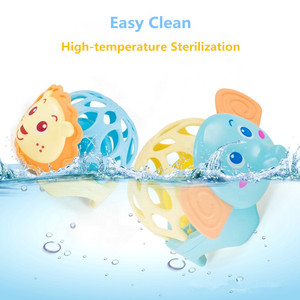 Pas cher 6 PCS Facile Saisir Lion Elephant Ball <span class=keywords><strong>Jouet</strong></span> Ensemble De Bain de Sécurité Souple En Silicone Bébé Hochet avec Anneau De Dentition pour <span class=keywords><strong>3</strong></span> <span class=keywords><strong>Mois</strong></span> Bébé <span class=keywords><strong>Jouet</strong></span> - Product Image 3
