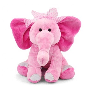 Carino bella <span class=keywords><strong>rosa</strong></span> elefante giocattolo, peluche elefante animale di pezza - Product Image 1