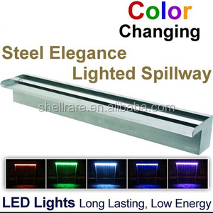ขายตรงจากโรงงาน น้ำตกสแตนเลส 304&316 สำหรับสระว่ายน้ำ บ่อปลา พร้อมไฟ LED หลายสี - Product Image 4