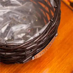 Borda lisa custom made cestas de vime cestas de vime casa decorativo para as plantas