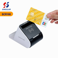 Lector de Tarjetas IC RFID NFC Certificado por OEM Singular SCR100-3, Encriptación DES/3DES, Compatible con ISO14443 Tipo A&B, 2 Tarjetas PSAM Integradas