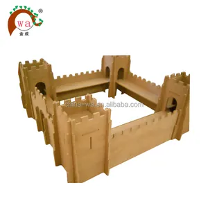 Kayu Diy Anak Castle Blok Membangun Mainan