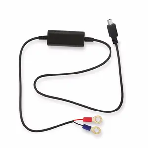 DC 12V a 5V inversor de corriente Micro USB de ángulo recto forma de alambre duro Cable de cargador de convertidor regulador kit de Cable de cargador de coche