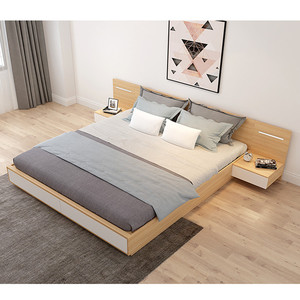 Simple Melamine MDF Wood <strong>Storage</strong> <strong>Double</strong> <strong>Bed</strong> - Product Image 3