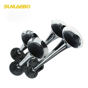 Klaxon d'air chromé de haute qualité, 4 trompettes, pour <span class=keywords><strong>camion</strong></span>, 24v, livraison gratuite - Product Image 3