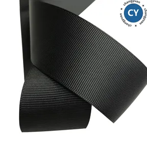 Wholesale solid color grosgrain ribbon roll 1 inch 2.5 cm black double sides polyester grosgrain ribbon