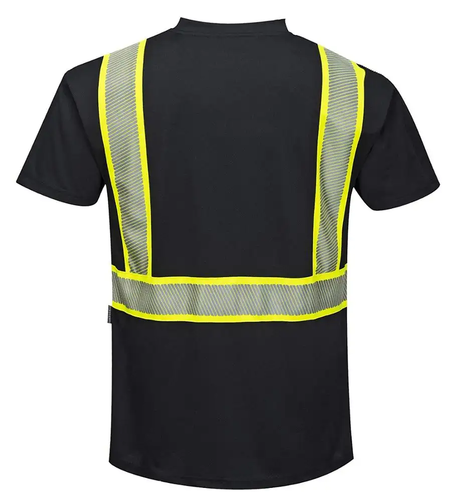 ZUJA Logo Free Design Black Series Reflective Safety Hi Vis Shirt