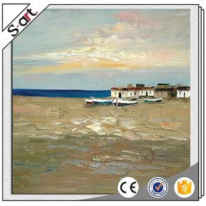 Cuadro en lienzo para decoración de pared, arte pintado a mano, mar azul, <span class=keywords><strong>playa</strong></span>, <span class=keywords><strong>paisaje</strong></span> costero, cuadro artístico, cuadros decorativos para hotel, decoración del hogar - Product Image 4