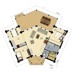 Casa Prefabricada <span class=keywords><strong>de</strong></span> Madera <span class=keywords><strong>de</strong></span> Dos Pisos, Modelo 2020, en Pino Ruso, con Cochera, Elegante y en Venta - Product Image 2