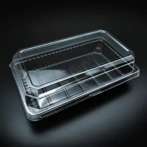 Elegante Deli Voedselcontainer Biologisch Afbreekbaar Pp/Pgm Sushi Dienblad Verpakking