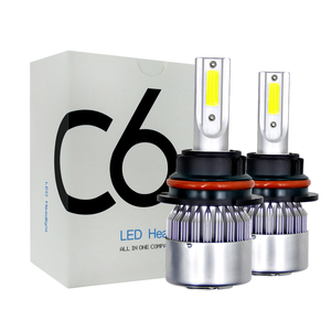 Phares et feux antibrouillard LED COB C6 H4 H13 9004 9007 6000K 72W 16000lm avec aluminium aéronautique et ventilateur intégré 12V, compatibilité universelle - Product Image 3