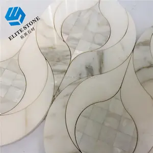 China Art Design Bianco Carrara White Arabesque Marble mosaic tiles Waterjet Artistic Lantern Mosaic Tile
