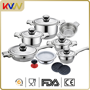 Vente chaude 16 pcs en acier inoxydable isolé chaude caserole pot batterie de cuisine - Product Image 1