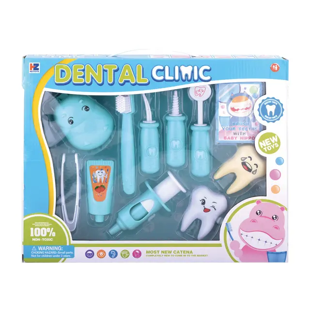 Play de rôle créatif pour enfants, 4 pièces, histoires de médecins, enfants, jouets dentaires joyeux hippo, de dentiste