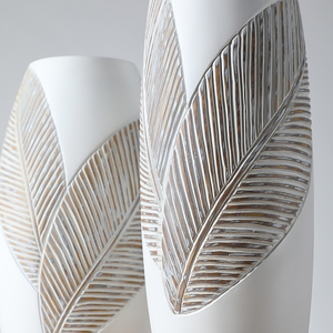 Foglie nordiche piante artificiali vaso rustico <span class=keywords><strong>resina</strong></span> bianca decorazioni per la casa vaso da pavimento grande - Product Image 3