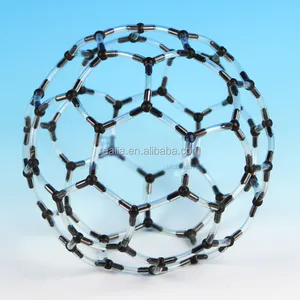 कार्बन 60 फुलरीन की आणविक संरचना मॉडल क्रिस्टल संरचना मॉडल कार्बन-60 C60