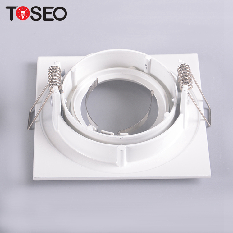 Square White Ceiling Recessed Spotlights Gu10 Downlight Adjustable