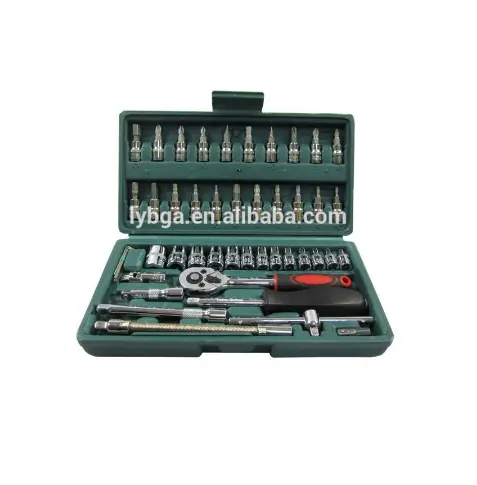 46 PC/lotto! Acciaio auto combinazione manica strumento chiave set di hardware strumenti di riparazione auto