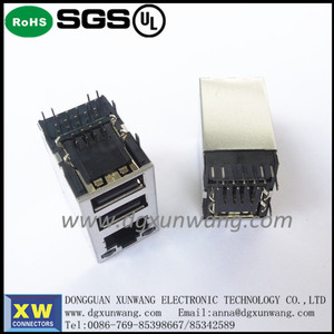 1000base-xt magnétique double usb <span class=keywords><strong>rj45</strong></span> connecteur avec transformateur LED - Product Image 5