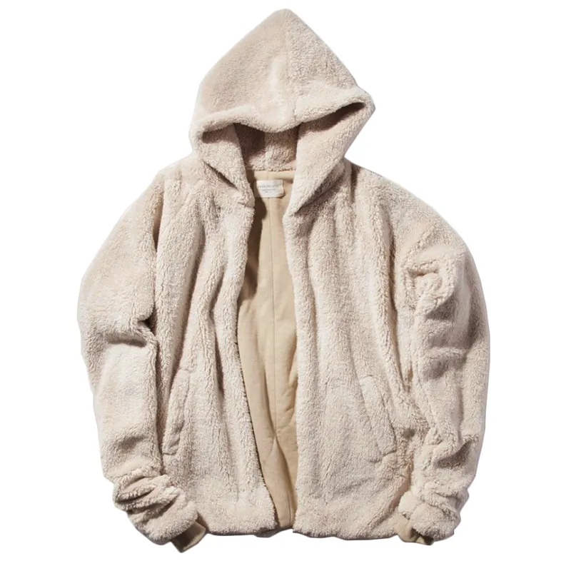 BYM Wholesale OEM Design Winter Thick White Sherpa Warm Windproof Polar Fleece Lambswool Jacket Coat For Men Women