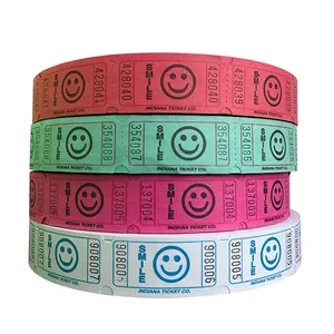 Smile Single Roll Consecutively Numbered Raffle Tickets for arcade machines