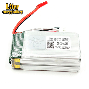 7,4 V 1400 mAH lipo batterie 7,4 V 1400 mAH JST stecker 803063 MJX X101/MJX X102H Rc Quadcopter ersatzteil 2 S Lipo batterie - Product Image 3