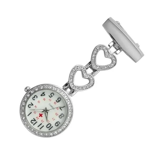 Pocket Quartz Fob Broche Arts Verpleegster Horloge Met Metalen Rvs