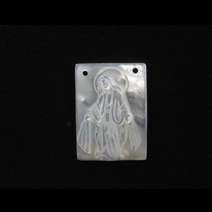 Colgante de Nácar Blanco Natural con la Virgen María, Joyería de Jesús - Product Image 4