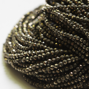 Commercio all'ingrosso 2mm 3mm 4mm perle di <span class=keywords><strong>pirite</strong></span> sfaccettate naturali rotonde perline sfaccettate <span class=keywords><strong>pietra</strong></span> allentata per la creazione di bracciale collana fai da te - Product Image 2