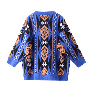 Custom Jacquard Knitted <strong>Couple</strong> Ugly Winter <strong>Christmas</strong> Argyle Pattern Family O-neck Long Sleeve Woman Pullover Sweater <strong>Jumper</strong> - Product Image 2