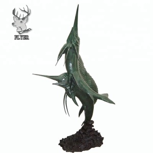 Decorazione esterna bronzo grande Marlin pesce fontana scultura - Product Image 5