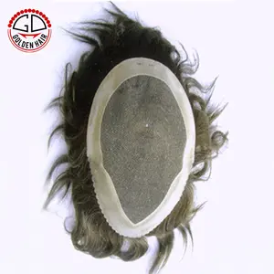 Human Hair Toupee Bleached Knots Stocked Toupee For Men