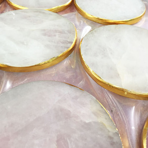 2024 năm mới trang trí tinh thể Coaster rõ ràng thạch anh đá cắt lát đế lót ly - Product Image 5