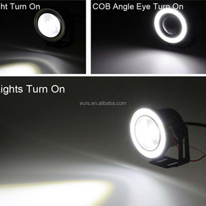 EURS Phare antibrouillard LED COB Angel Eye blanc bleu bleu glace rouge rose vert modèle H7 universel 21W 800LM 24V DRL - Product Image 3