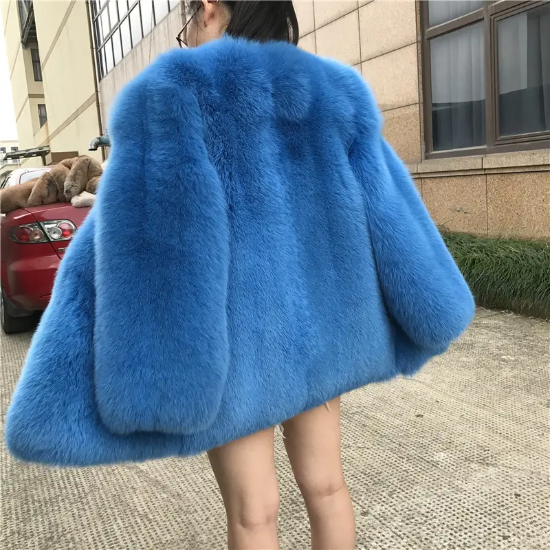 Winter Fashions Women Natural Fox Fur Coat Clothing Long Whole Skin Luxury Fur Jackets 2018 Fur Coat