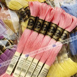 Embroidery thread cotton 447 colours thread 100% egyptian cotton thread